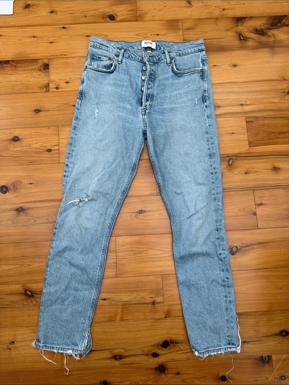 Agolde Light Wash Button-Fly Denim Jeans